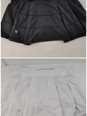 lululemon Bundle  Pace Rival Skirt MR Sz 6 Black & White 13" Perfect Condition
